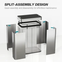 HOMCOM 13.2 Gallon Sensor Can, Automatic Garbage Can with Soft-Close Butterfly Lid, Fingerprint-Proof Stainless Steel, Silver(m-9)