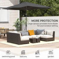 Outsunny 6.5x10ft Patio Umbrella, Rectangle Market Umbrella, Black(m-7)