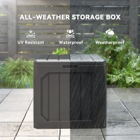 Outsunny 32 Gallon Deck Box, Resin Outdoor Storage Box with Handles, Waterproof and UV Resistant Storage Container(m-7)