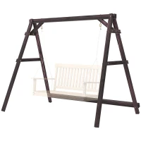 Outsunny Porch Swing Frame, Heavy Duty A-Frame Hanging Chair Stand Only with Reinforced Bars for Porch, Garden, Backyard(m-1)