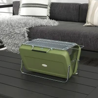 Outsunny Metal Suitable-Style Portable BBQ Grill - Green(m-8)