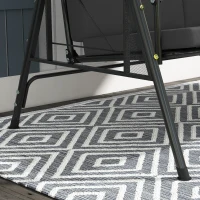 Outsunny 3-Seat Outdoor Porch Swing Patio Swing with Adjustable Canopy, Side Tray, Removable Cushion for Garden, Poolside, Grey(m-10)