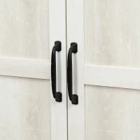 HOMCOM 63" Kitchen Storage Cabinet, 5-tier Pantry Cabinet with Doors and Adjustable Shelves for Dining Room, Distressed White(m-11)