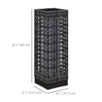 Outsunny Wicker Solar Outdoor Lamp, Decorative Floor Lamp with Auto On/Off LED Lights, IP44 for Patio, Porch, Pathway, Grey(m-3)