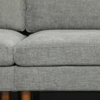 HOMCOM L-Shape Sofa, Modern Sectional Couch with Changeable Chaise Lounge, Pillows and Wooden Legs for Living Room, Grey(m-12)