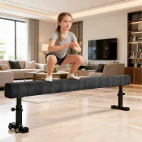 Soozier 7.5ft Adjustable Balance Beam, Gymnastics Beam with Wheels, Gymnastics Equipment for 6+ Years Old Training(m-9)