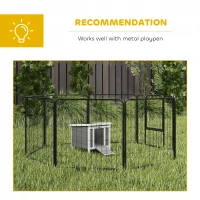 PawHut Small Wooden Rabbit Hutch Bunny Cage Guinea Pig Cage Duck House Dog House with Openable & Waterproof Roof, for Rabbits, Chickens, Ducks, Gray(m-7)