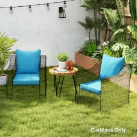 Outsunny Seat Cushion Back Pillows Replacement Set of 2, Patio Chair Cushions Set for Indoor Outdoor, Turquoise(m-1)