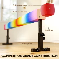 Soozier 7.5ft Adjustable Balance Beam, Gymnastics Beam with Wheels, Gymnastics Equipment for 6+ Years Old Training(m-4)