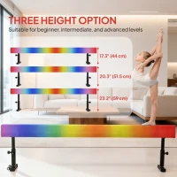 Soozier 7.5ft Adjustable Balance Beam, Gymnastics Beam with Wheels, Gymnastics Equipment for 6+ Years Old Training(m-5)