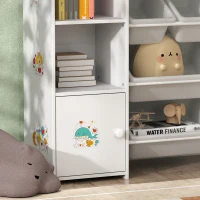 Qaba Kids Toy Organizers and Storage with 8 Removable Storage Bins and Bookshelf, White(m-10)