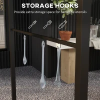 Outsunny 7' x 5' Garden Grill Canopy, BBQ Grill Gazebo Tent with Steel Frame and Hooks, Outdoor Sun Shade, Black(m-5)