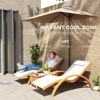 Outsunny 8ft Half Round Umbrella Outdoor Balcony Parasol Patio Garden Outdoor Window Sun Shade w/ 5 Ribs(m-5)