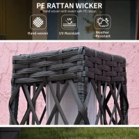 Outsunny Wicker Outdoor Floor Lamp, Decorative Solar Lantern with Auto On/Off LED Lights, IP44 for Patio, Porch, Pathway, Grey(m-4)