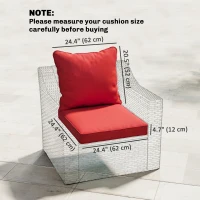 Outsunny Seat Cushion Back Pillows Replacement Set of 2, Patio Chair Cushions Set for Indoor Outdoor, Wine Red(m-3)