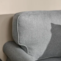 HOMCOM Stylish Midback Double Sofa with Sponge Padding, 2 Seater Sofa Couch, with Rubber Wood Leg, Grey(m-10)