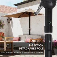 Outsunny 8ft Half Round Umbrella Outdoor Balcony Parasol Patio Garden Outdoor Window Sun Shade w/ 5 Ribs(m-7)