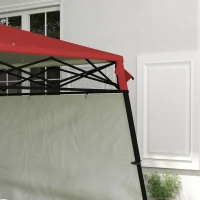 Outsunny 7' x 7' Garden Foldable Pop Up Gazebo Tent with Backpack & Inclined Legs Outdoor Party Canopy, Red & Black(m-10)