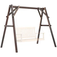 Outsunny 660 lbs Porch Swing Frame, A-Frame Hanging Chair Stand Only for DIY Painting, Swing Chair Stand for Backyard, Patio(m-11)