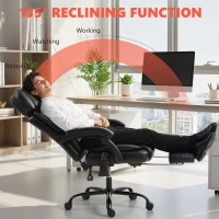 HOMCOM High Back Vibration Massage Office Chair Heated Reclining Computer Chair w/ Footrest, Swivel Wheels, Remote, Black(m-7)