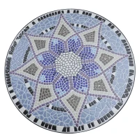 Outsunny 23.6" Mosaic Round Patio Table with Ceramic Tabletop, Outdoor Furniture, Multicolor(m-9)