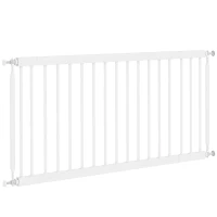 PawHut 26"-37" Dog Gate, Adjustable Pet Gate, Fits 18" Tall with 2 Extension, Pressure Mount Kit for Stairs and Doorways, White(m-2)