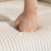 HOMCOM Fabric Recliner Chair Manual Home Theater Seating Single Reclining Sofa Chair with Padded Seat for Living Room, Beige(m-11)