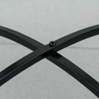 Outsunny Mosaic Patio Table, Round Coffee Table with Metal Frame, Garden Furniture for Outdoor, Poolside, Black(m-9)