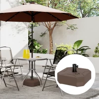 Outsunny Square Patio Umbrella Base Holder, Heavy Duty Outdoor Umbrella Stand Base, Filled Up to 55lbs with Sand or 44lbs with Water for Garden, Poolside, Brown(m-7)