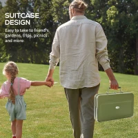 Outsunny Metal Suitable-Style Portable BBQ Grill - Green(m-4)