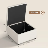 HOMCOM Round Storage Ottoman Bench, Button Tufted Ottoman with Flip Top for Living Room, Entryway and Bedroom, Beige(m-3)