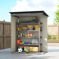 Outsunny 5.2' x 3.5' Outdoor Storage Shed, Easy to Assemble Metal Garden Shed, for Backyard, Lawn, Patio, Dark Grey(m-10)