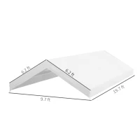 Outsunny 20' x 10' Carport Replacement Canopy for Model 84C-207WT or 84C-386V00WT with Ball Bungee Cords, White (Only Cover)(m-3)