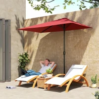 Outsunny 8ft Half Round Umbrella Outdoor Balcony Parasol Patio Garden Outdoor Window Sun Shade w/ 5 Ribs(m-1)