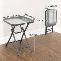 Outsunny Patio Table, Folding Coffee Table with Tempered Glass Tabletop, Portable Bistro Table for Patio, Backyard(m-3)