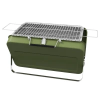 Outsunny Metal Suitable-Style Portable BBQ Grill - Green(m-2)