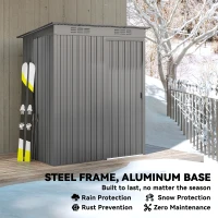 Outsunny 5.2' x 3.5' Outdoor Storage Shed, Easy to Assemble Metal Garden Shed, for Backyard, Lawn, Patio, Light Grey(m-7)