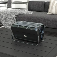Outsunny Metal Suitable-Style Portable BBQ Grill - Black(m-8)