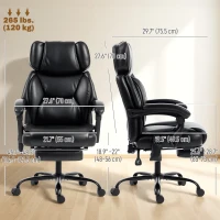 HOMCOM High Back Vibration Massage Office Chair Heated Reclining Computer Chair w/ Footrest, Swivel Wheels, Remote, Black(m-3)