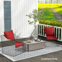 Outsunny Seat Cushion Back Pillows Replacement Set of 2, Patio Chair Cushions Set for Indoor Outdoor, Wine Red(m-9)