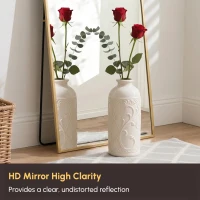 HOMCOM Arched Standing Mirror, 64" x 20" Full Length Mirror, Free Standing or Wall Mounted for Living Room, Bedroom, Gold(m-4)