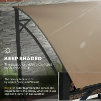 Outsunny 7' x 5' Garden Grill Canopy, BBQ Grill Gazebo Tent with Steel Frame and Hooks, Outdoor Sun Shade, Dark Coffee(m-4)