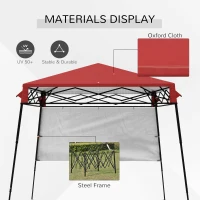 Outsunny 7' x 7' Garden Foldable Pop Up Gazebo Tent with Backpack & Inclined Legs Outdoor Party Canopy, Red & Black(m-4)