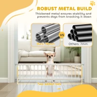 PawHut 26"-37" Dog Gate, Adjustable Pet Gate, Fits 10" Tall with 2 Extension, Pressure Mount Kit for Stairs and Doorways, White(m-6)