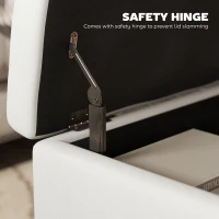 HOMCOM Round Storage Ottoman Bench, Button Tufted Ottoman with Flip Top for Living Room, Entryway and Bedroom, Beige(m-6)