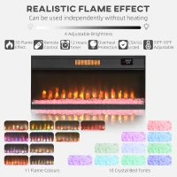 HOMCOM Fireplace TV Stand for TVs Up to 80 Inch, TV Console with Electric Fireplace, Open Storage and Side Cabinets, White(m-4)