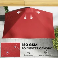 Outsunny 8ft Half Round Umbrella Outdoor Balcony Parasol Patio Garden Outdoor Window Sun Shade w/ 5 Ribs(m-6)