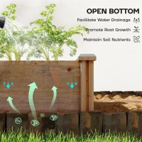 Outsunny Wooden Raised Garden Bed, 8 x 4 x 1ft Elevated Garden Box with Dividers and Open Bottom, Outdoor Raised Planter Box(m-9)