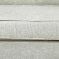 HOMCOM Modern Accent Chair, Leathaire Armchair with Turned Legs and Wide Seat, Single Sofa for Bedroom, Living Room, Cream White(m-11)