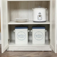 HOMCOM 63" Kitchen Storage Cabinet, 5-tier Pantry Cabinet with Doors and Adjustable Shelves for Dining Room, Distressed White(m-12)